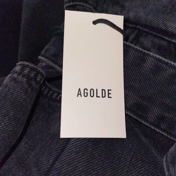 NWT AGOLDE x REVOLVE Black Reworked 90s Short Cinched Waist in Pave, Size 31 - Picture 10 of 11